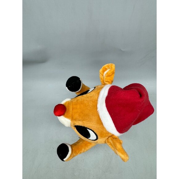Gemmy Rudolph The Red-Nosed Reindeer Plush Toy With Santa Hat & Scarf 13' READ - Picture 5 of 9